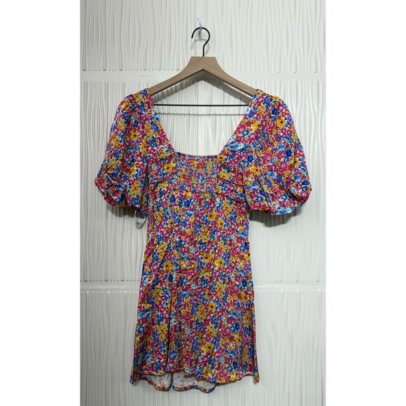 NWT For Love & Lemons Sasha Mini Dress Blue Dizzy Floral - Picture 6 of 14